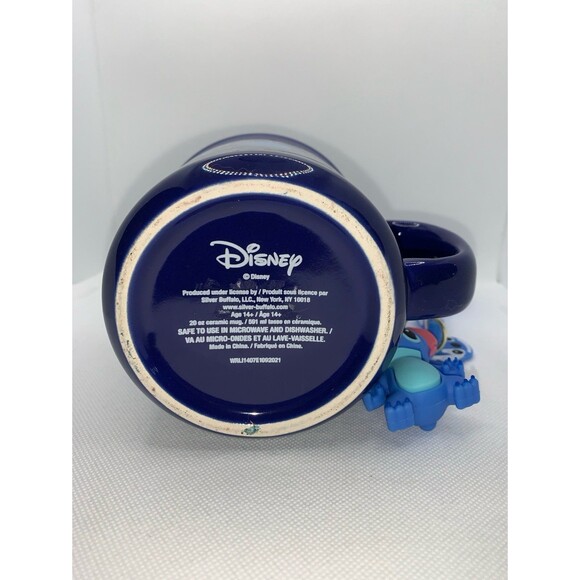 Stitch Mug Gift Set w/ blue, fuzzy socks, and Stitch 3-D keychain - Picture 7 of 8
